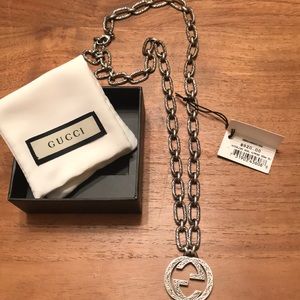 Gucci Interlocking NK w/Pendant 30mm Sterl Silver